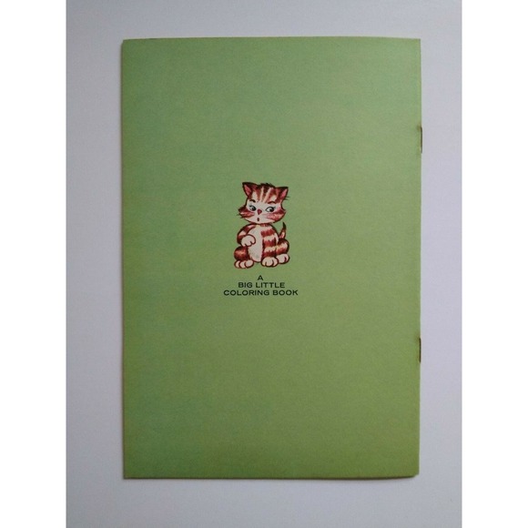 Big Little Book Kitten Coloring Book Saalfield 181 White Cat With Painting Brush - Picture 8 of 9